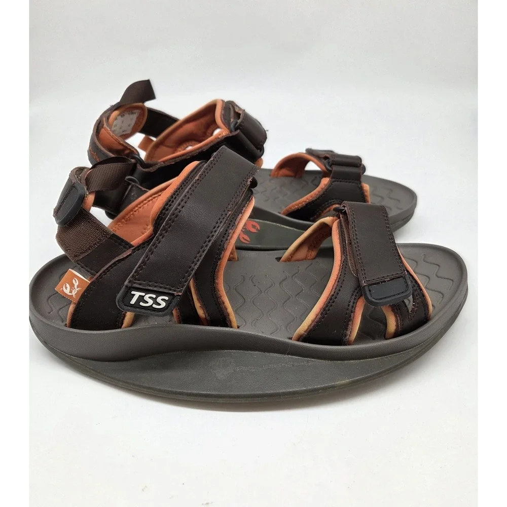THE SHORE SHOE‎ TSS Men Women Brown orange Stability Sandals SZ M9 W11 beach